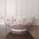 English soup bowl with purple floral motifs