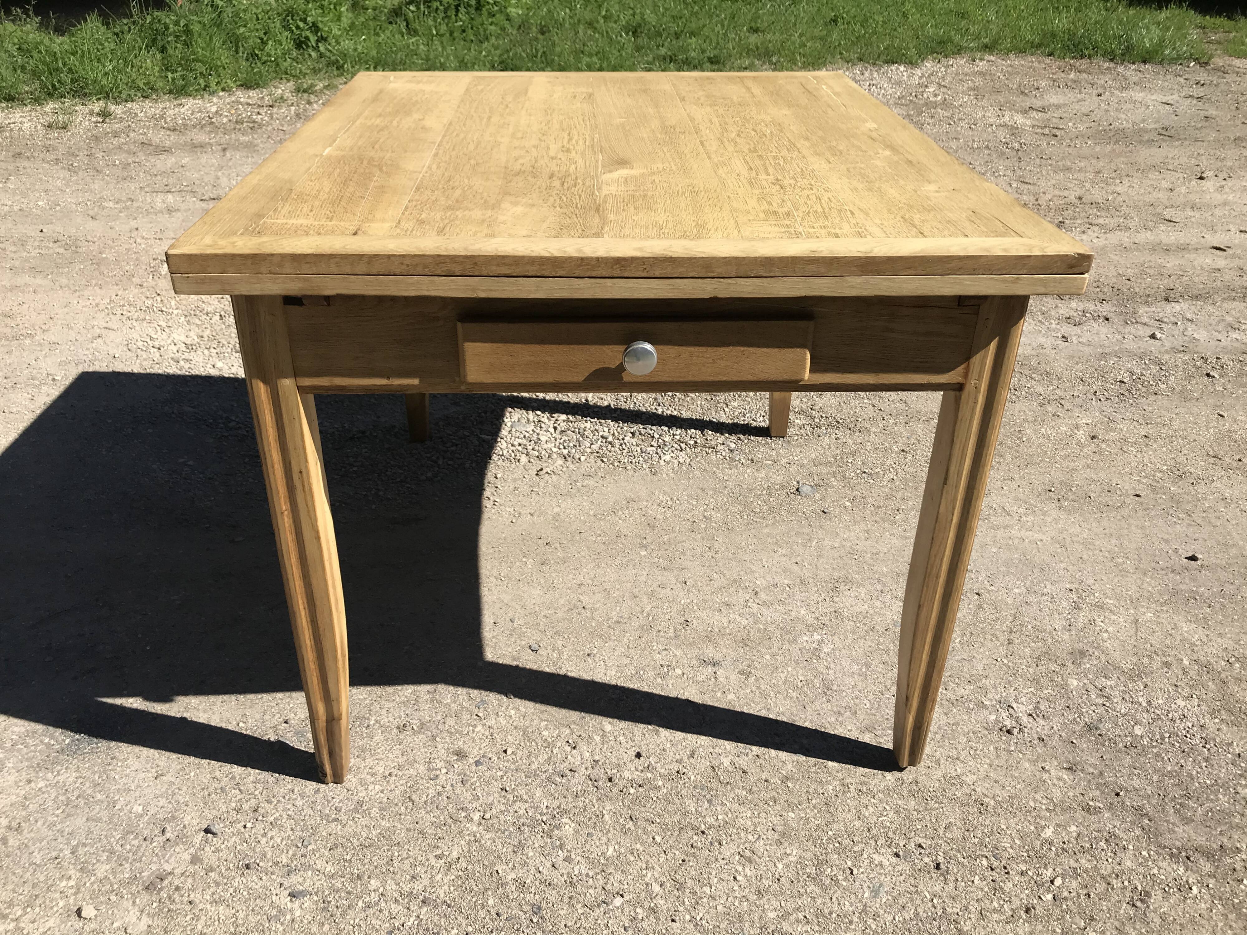 Renovated oak art deco farm table