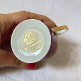 Set of 6 cups and cups manufacture royale limoge gold inlay