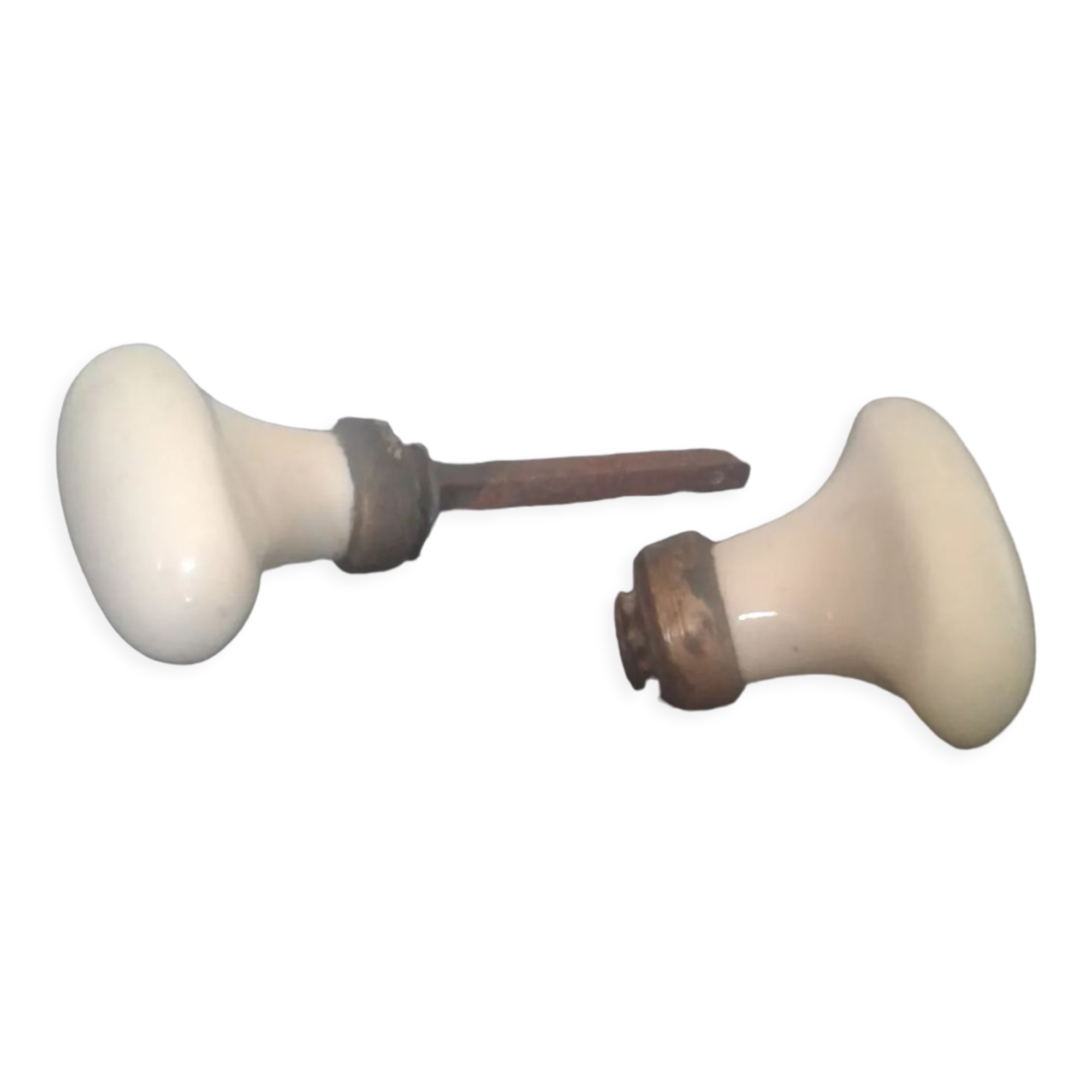 Old pair of porcelain door handles