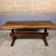 Oak dining table with 2 benches Minimalist Brutalist Wabi Sabi