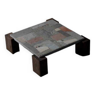 Concrete and stone coffee table - Netherlands 1960s