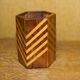 Vintage marquetry pencil pot