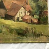 Oil on cardboard landscape 20th century sign Fude Plois 20th century