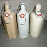 3 anciennes bouteilles bouillottes en grès