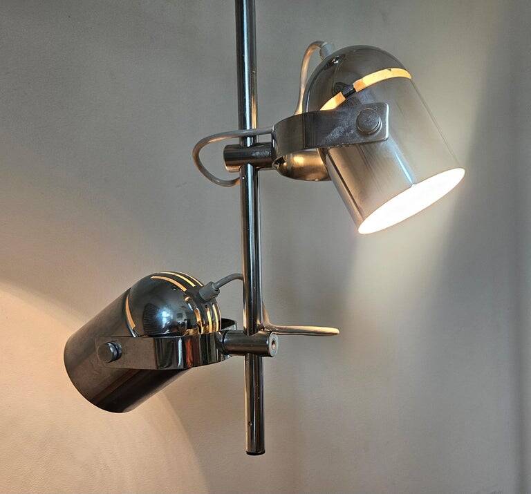 Rare Chrome Ceiling Lamp from the Mid-Century, Lidokov, 1970s