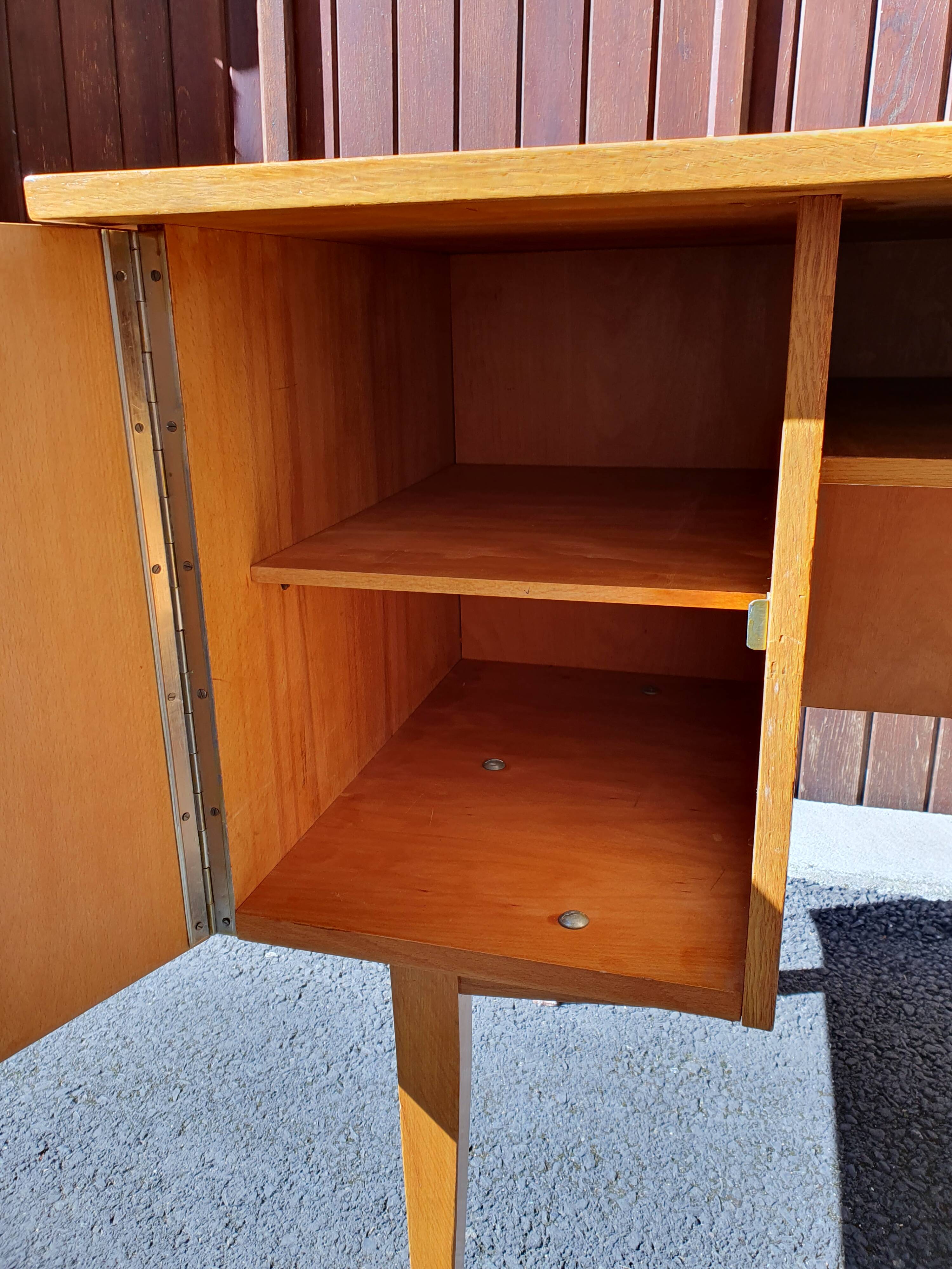 Vintage light oak desk from the 70s