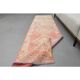 1970s Turkish Oushak Handmade Wool Cotton Pink Runner Rug 78x345