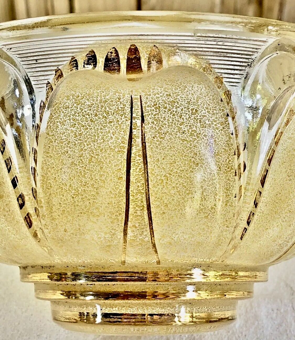 Wall lamp double fires copper metal art deco glassware ezan opalescent gilded