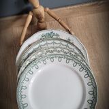 Set of 4 mismatched green plates