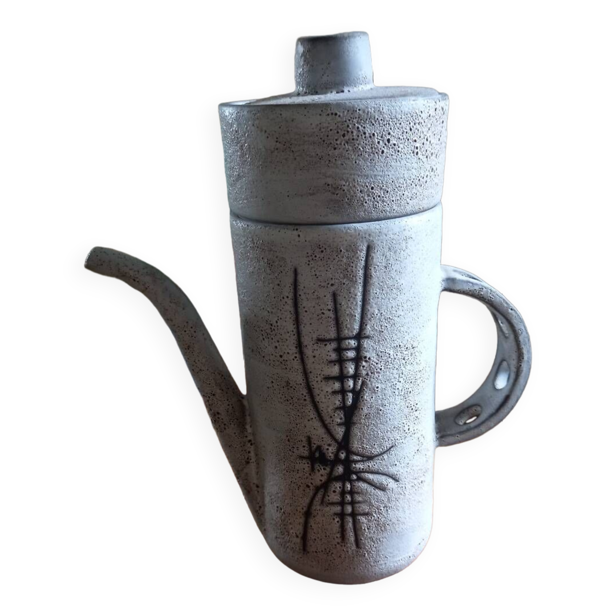 Henri Cimal's pitcher in Vallauris ceramic for the Palissy gallery.