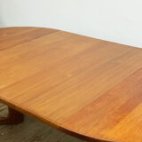 Extendable round mid century teak dining table, 1950s, Denmark
