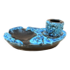 Candle holder ashtray blue fat lava glacier enamels cyclops ceramic pottery Annecy