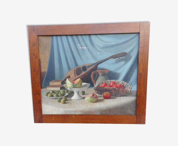 Huile sur toile nature morte