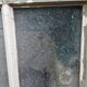 Old glass door beautiful patina. Height: 207.5 cm