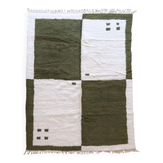 Tapis vert et blanc contemporain