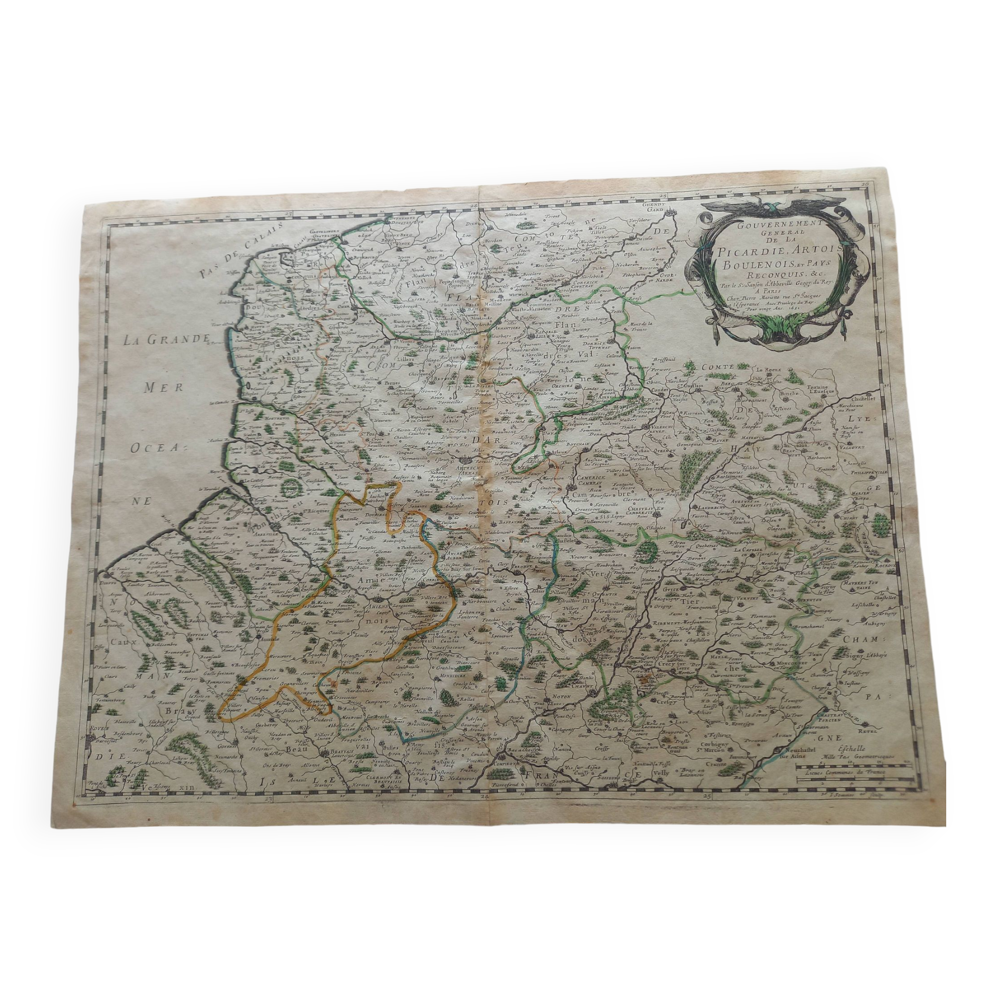 General Government Map of Picardy, Artois, Boulenois and reconquered countries