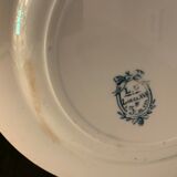 10 plates in old blue earthenware Terre de Fer Léon Graves model Louis XVI 20th century