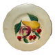 Faience plate in Longwy enamels signed Léa Valentin Les Fruits