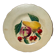 Faience plate in Longwy enamels signed Léa Valentin Les Fruits