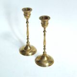 Pair of brass candle holders