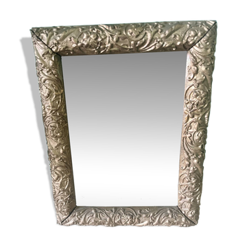 Small golden wood mirror