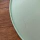 Industrial style metal lampshade. Almond green color.