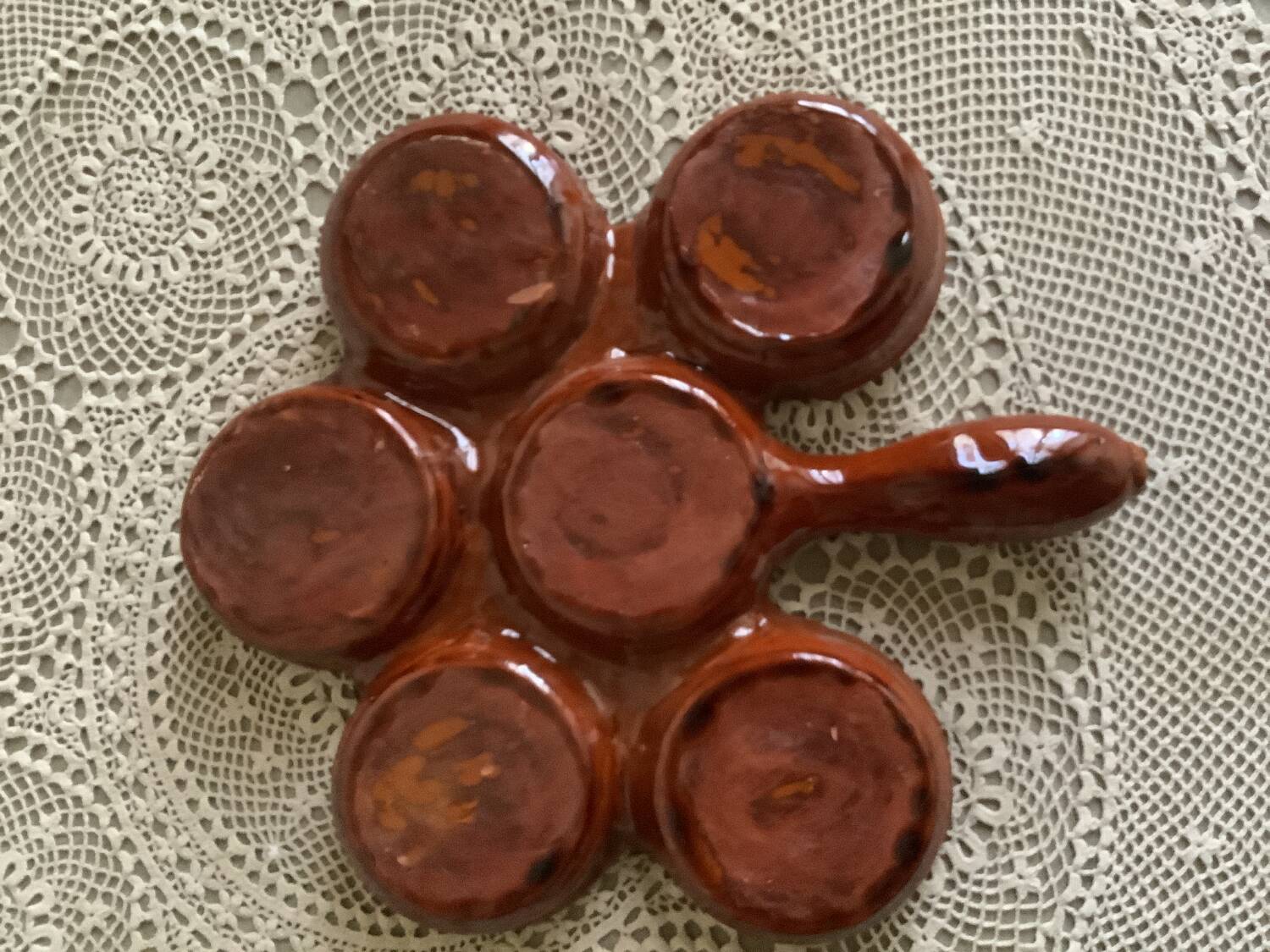 Brown clay appetizer dish