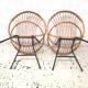 Pair of armchairs shell rattan
