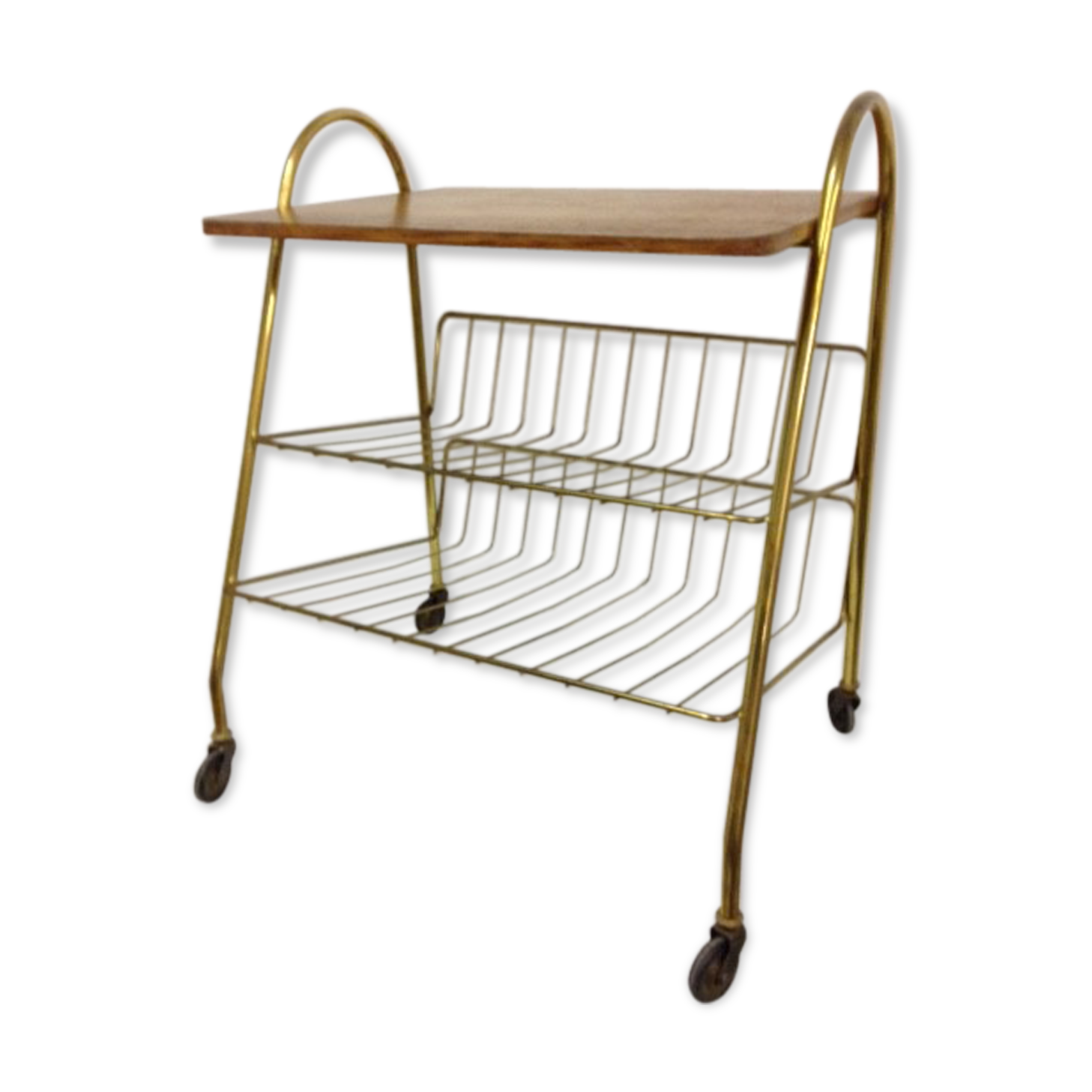 Desserte laiton et bois vintage