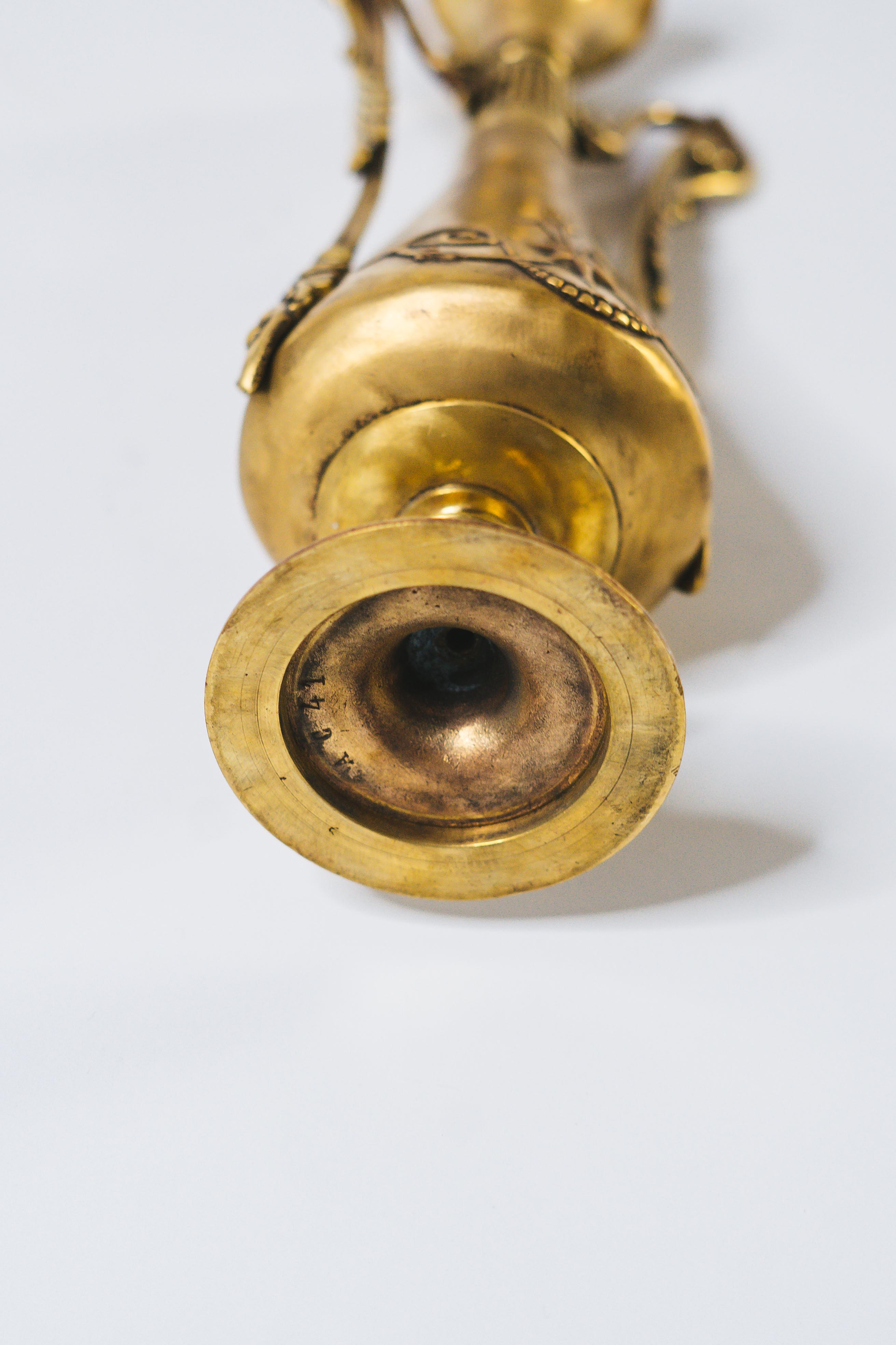 Old brass candle holder early xxth