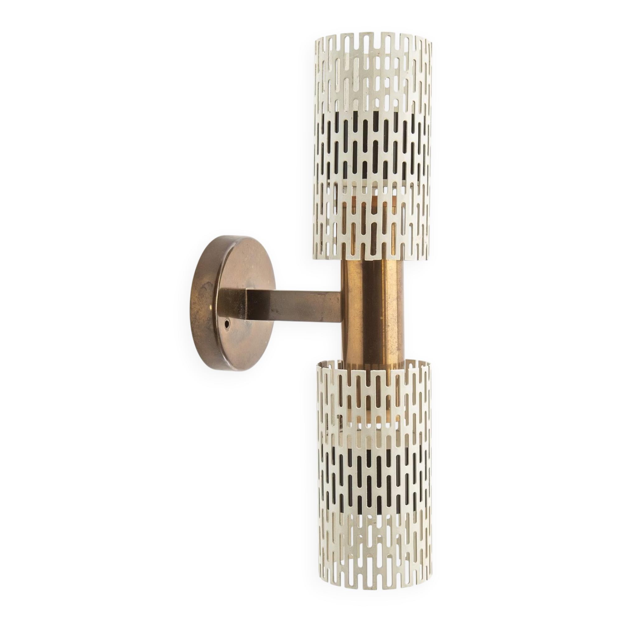 Rare wall light by Harald Notini Model No 11262 for Bohlmarks, 1950.
