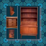 Danish library and its teak secretary 1960 by Johannes Sorth