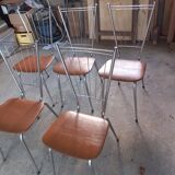 Suite of 5 vintage chairs 1950