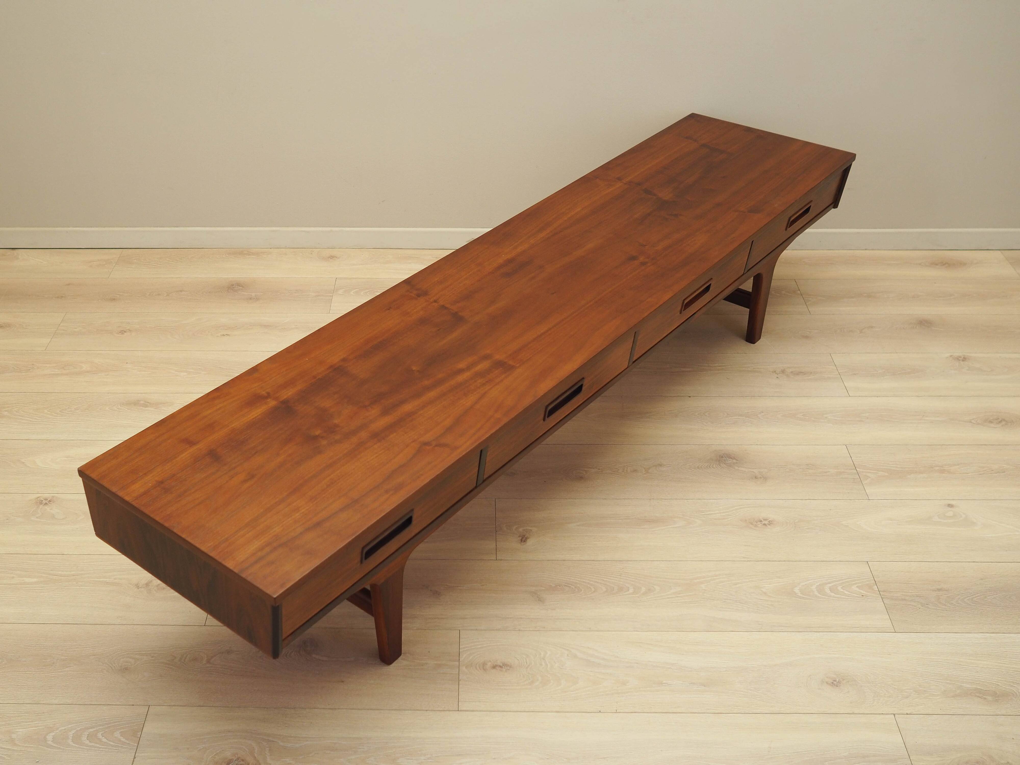Walnut lowboard, Danish design, 1970s, manufactured in Denmark