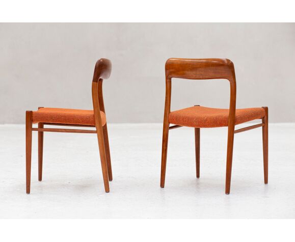 Set of 6 dining chairs ‘model 75’ by Niels O. Møller for J.L. Møller, Denmark, 1950’s