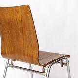 1 sur 4 chaises empilables vintage en teck et métal des années 1970, Allemagne