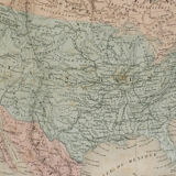 Old map of America from the North of 1862