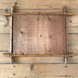 Mirror turned wood vintage bamboo