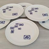 Flat plates in Paris porcelain decor Lima