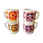 Set of 4 mug arcopal mobyl.