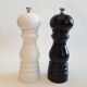 Peugeot salt and pepper mill set in black and white lacquered wood 18 cm