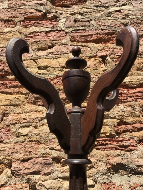 Portemanteau sur pied chêne et zinc