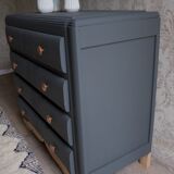 Retro charcoal grey chest of drawers