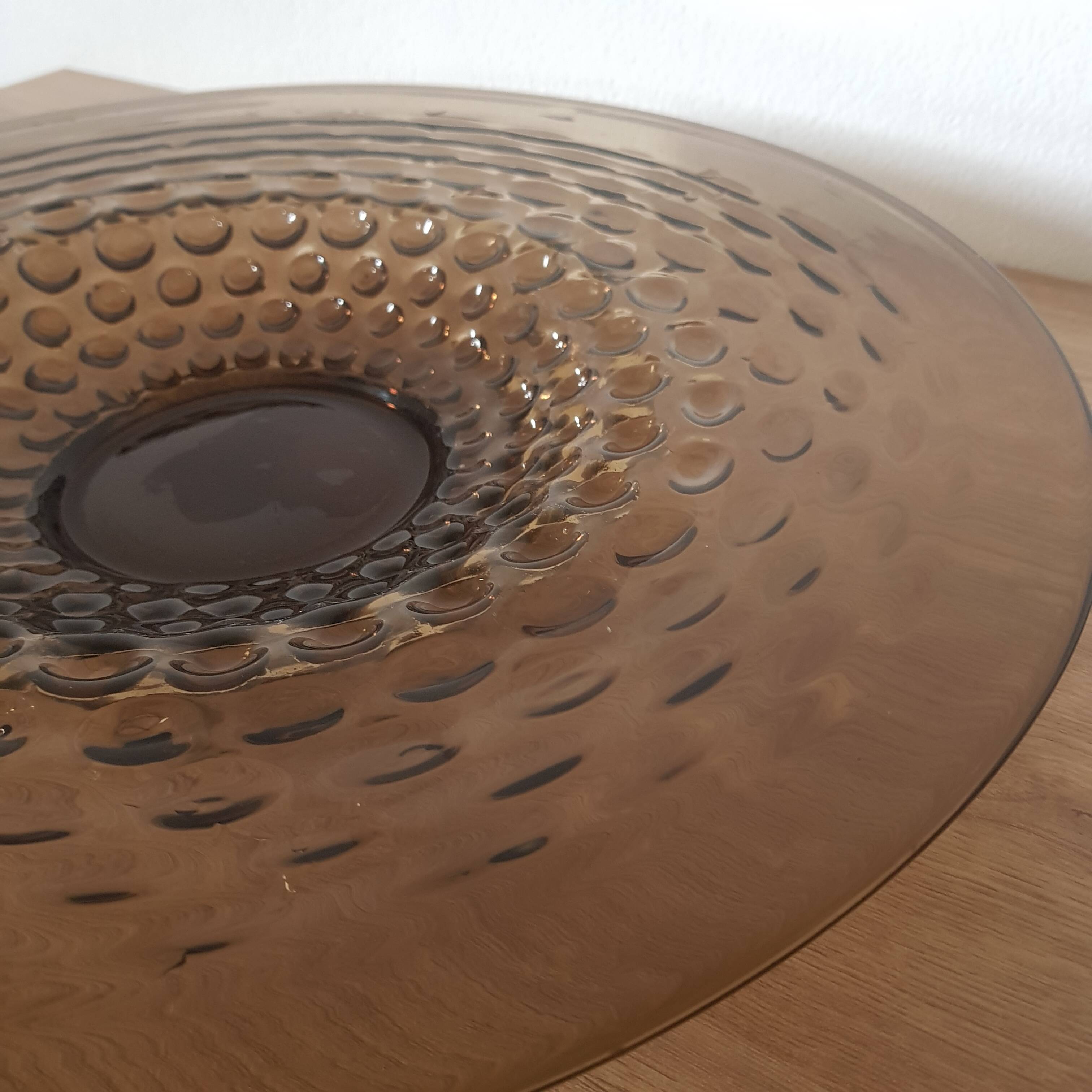 Large dish or, Vintage smoked fruit basket