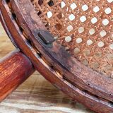 Chaise enfant en bois rond courbé cannée ancienne