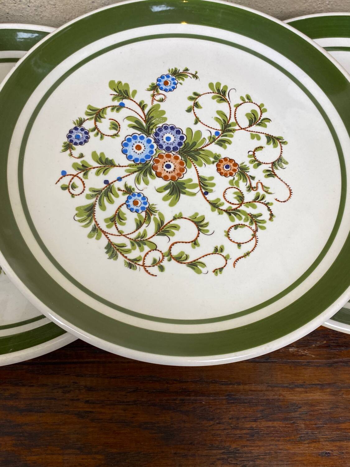 Set of 5 floral ceramic plates by Gualdi Tadino 60s