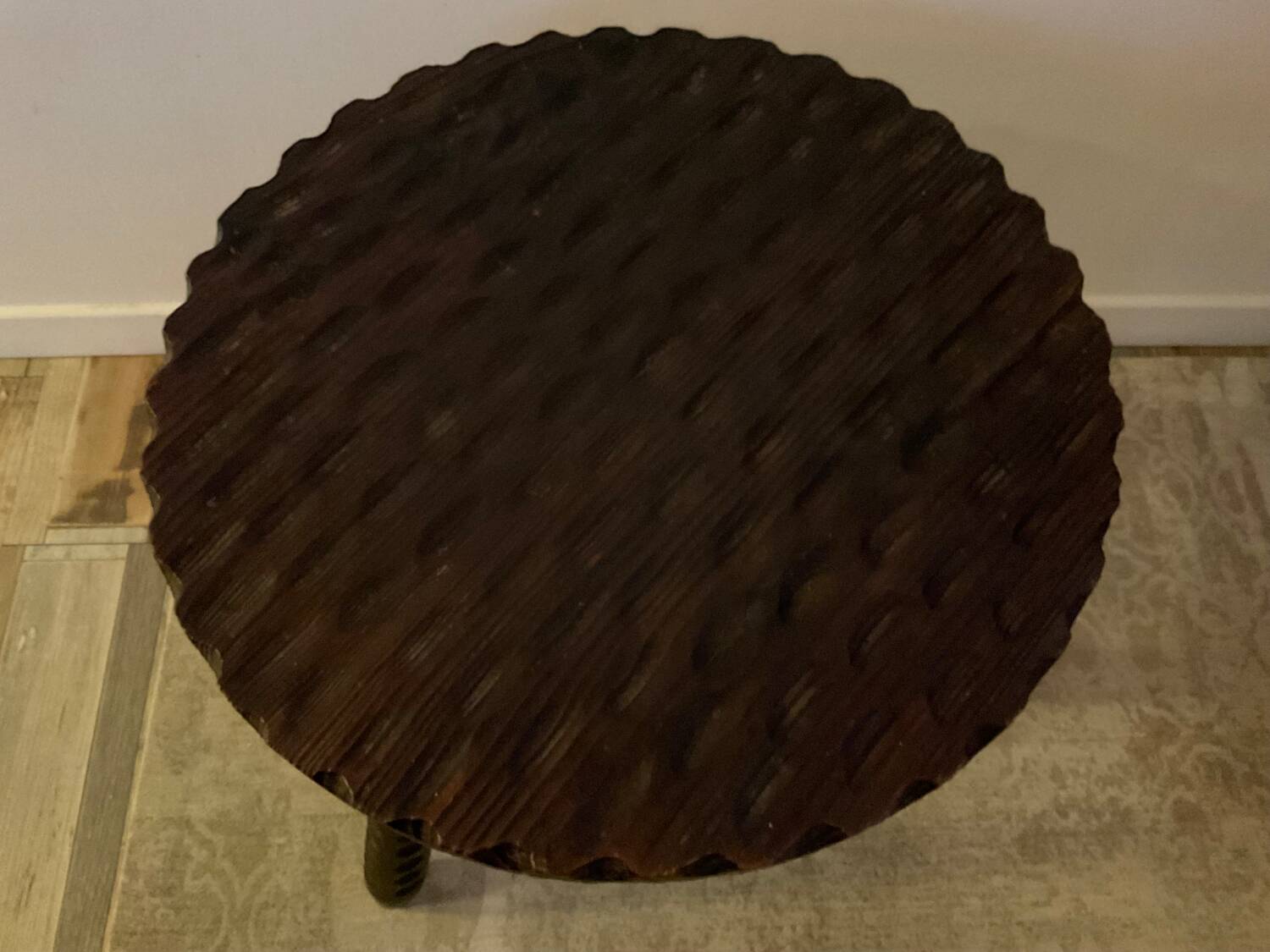 Vintage Brutalist Coffee Table in Solid Wood