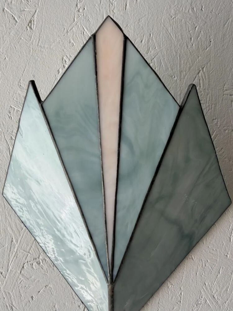 Vintage stained glass wall lamp 1970s