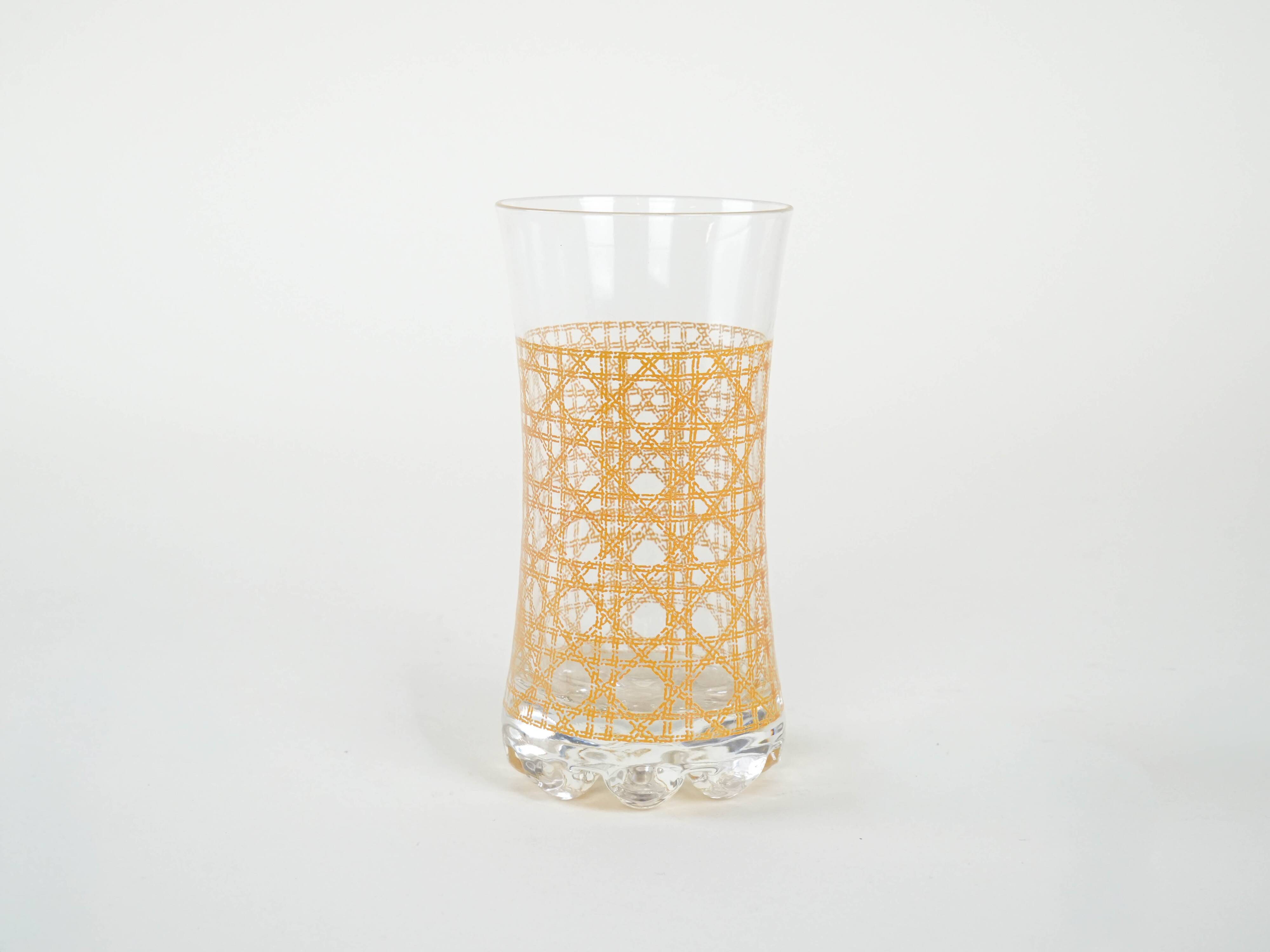 Set of six glasses, Italian design, 1960s, manufactured in Italy